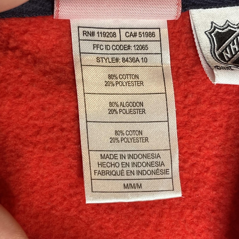 Reebok Washington Capitals NHL Face Off Collection Full Zip Hoodie Red Mens M - Picture 7 of 12
